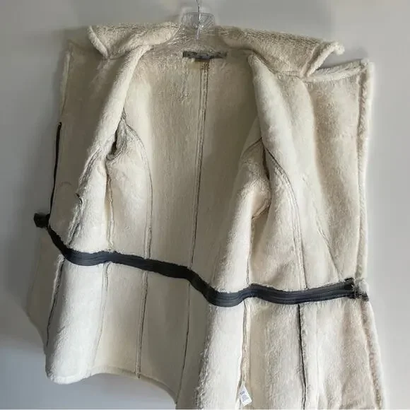Athleta 2 in 1 Convertible Faux Fur Moto Jacket